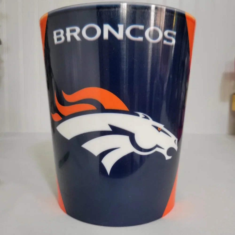 Vintage Denver Broncos NFL Plastic Thermo-Serv USA Trashcan NEW LOGO RARE RETRO